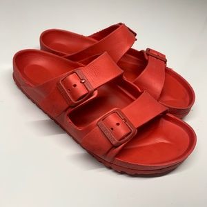 Birkenstock Arizona Eva 0129443 Womens 11 Sandals Size 42 Mens 9 Two Strap Red
